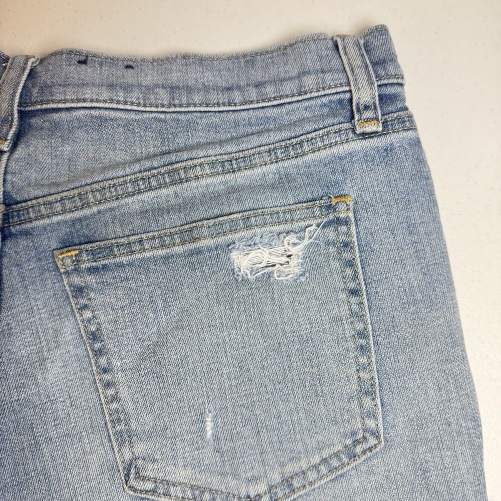 Gap Denim Shorts Mid Rise Blue Frayed Raw Hem Distressed Size 27 Summer Casual - Picture 10 of 14